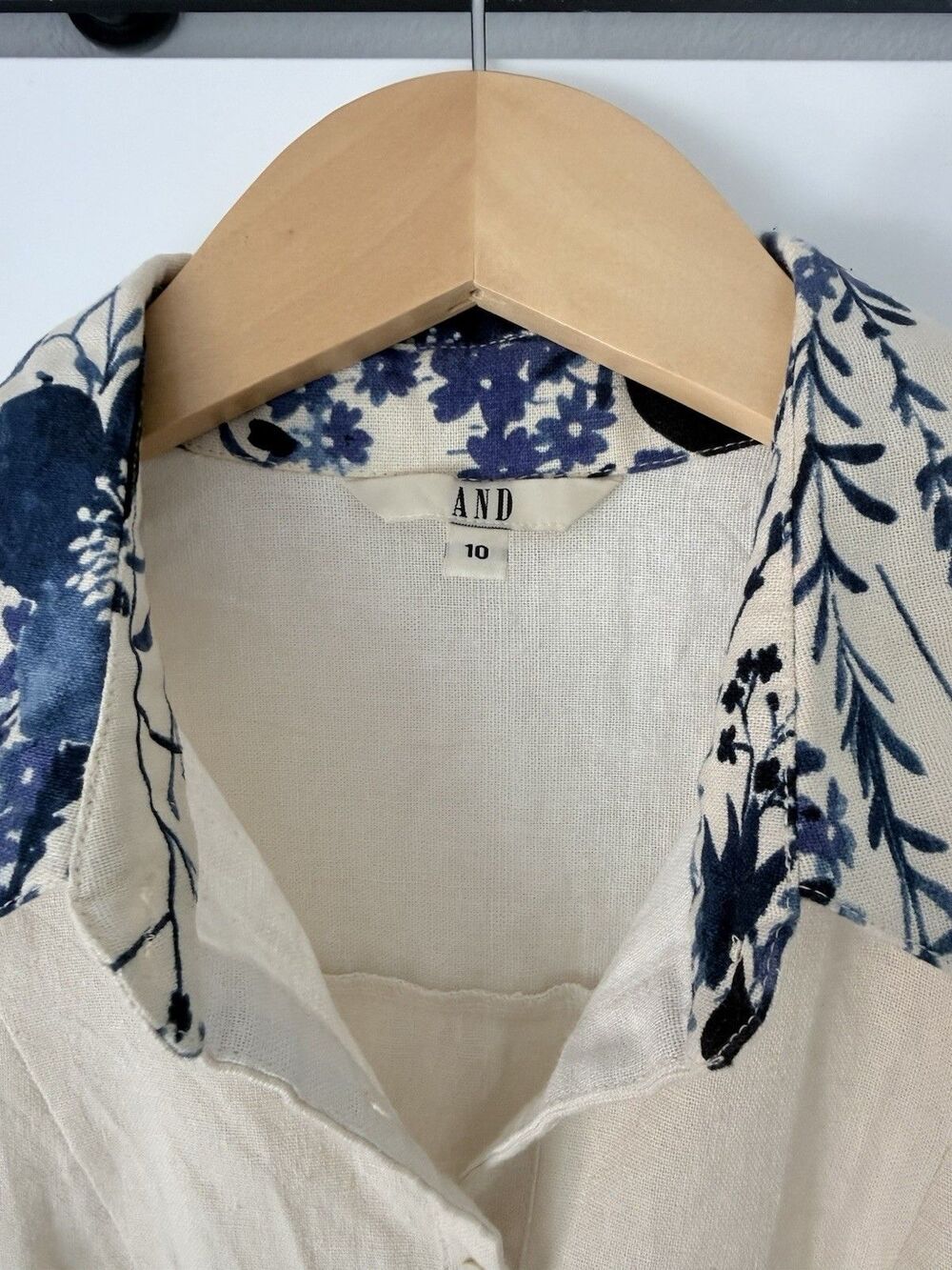 Linen Cotton Floral Midi Shirt Dress AND Anita Dongre Anthro Pockets Sz 2 UK 10 - Picture 3 of 12